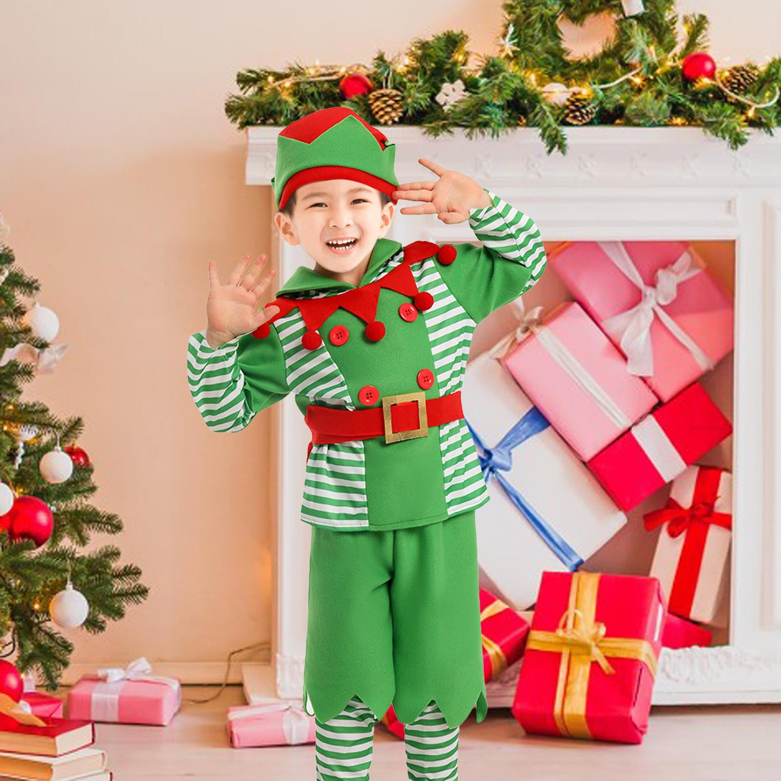 BELOVING Kids Christmas Elf Costume Set Dress up for Festival