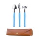 thumbnail image 5 of Herramientas de jardinería mini de hojas de rastrillo de mano con bolsa de almacenamiento de cuero PU Herramientas de plantación práctica para macetas Azul, 5 of 8