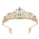 thumbnail image 1 of Corona niñas, corona de princesa de cristal, diadema de boda, tiara de novia, tiara de diadema, con incrustaciones de flores de cristal tiara de boda de cristal (oro), 1 of 5