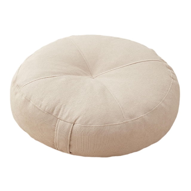 Cojín de suelo redondo, cómodo, pequeño, decorativo, multifuncional. Beige
