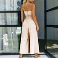 thumbnail image 6 of Cutuoiiu Women's Summer Straps One Shoulder Pleated High Waist Business Casual Wide Leg Jumpsuit Pants Gifts, 6 of 9