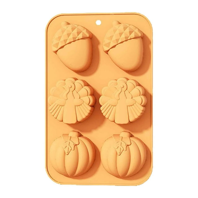 6 Cavity Silicone Pumpkin Cake Pan Versatile Baking & DIY Candle Making Tool For Home Use Bake Pan 8x8 Air Fryer Pan Set Cake Pan with And Handle Funnel Cake Ring Cake Pan Rectangle 9x13 Chocolate