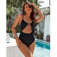 thumbnail image 3 of Womens Swimsuit Tummy Control Bathing Suit Sexy Flattering Cheeky High Cut Out Cute Ladies Swimwear, 3 of 4