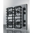 thumbnail image 2 of 24" wide gas cooktop with four sealed burners, chrome surface, and cast iron grates; made in the USA, 2 of 4