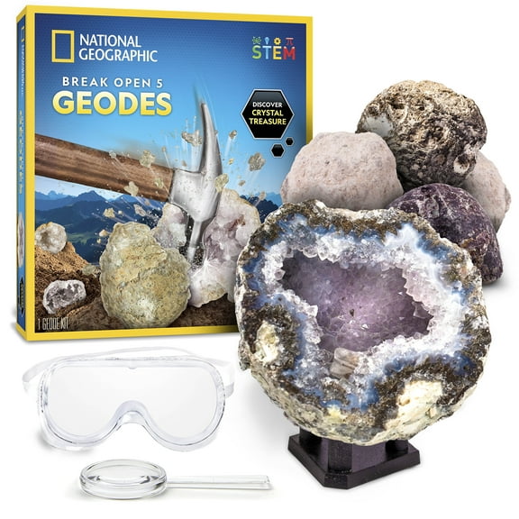 National Geographic Break Open 5 Geodes - Geology Science Kit for Unisex Children