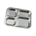 thumbnail image 1 of Lightweight 304Stainless Steel Plate Rectangular Divided Plate Dinner Tray C03, 1 of 6