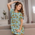 thumbnail image 3 of Fotbe Hot Dog Pizza Bata de Dormir para Mujer con Estampado, Camisón de Algodón de Manga Corta, Ropa de Dormir Casual, 3 of 6