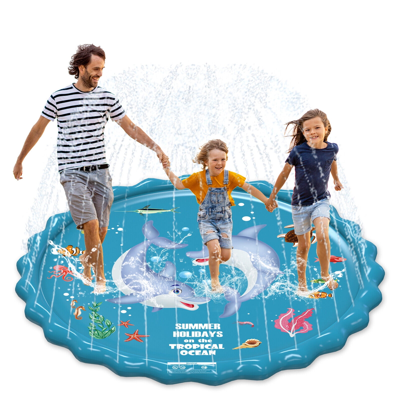 Splash Pad 6790"Extra Large Sprinkler Play Mat Kids & Dogs Wading Pool