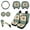 Southwest American Tribal Beige Cyan, variant on Renewold Car Seat Cover Full Set 11 Pack, with Steering Wheel Gear Shift Knob Handbrake Headrest Protector Coasters Auto Accessories Decor Universal Fit, American Tribal Cow Print Black Brown