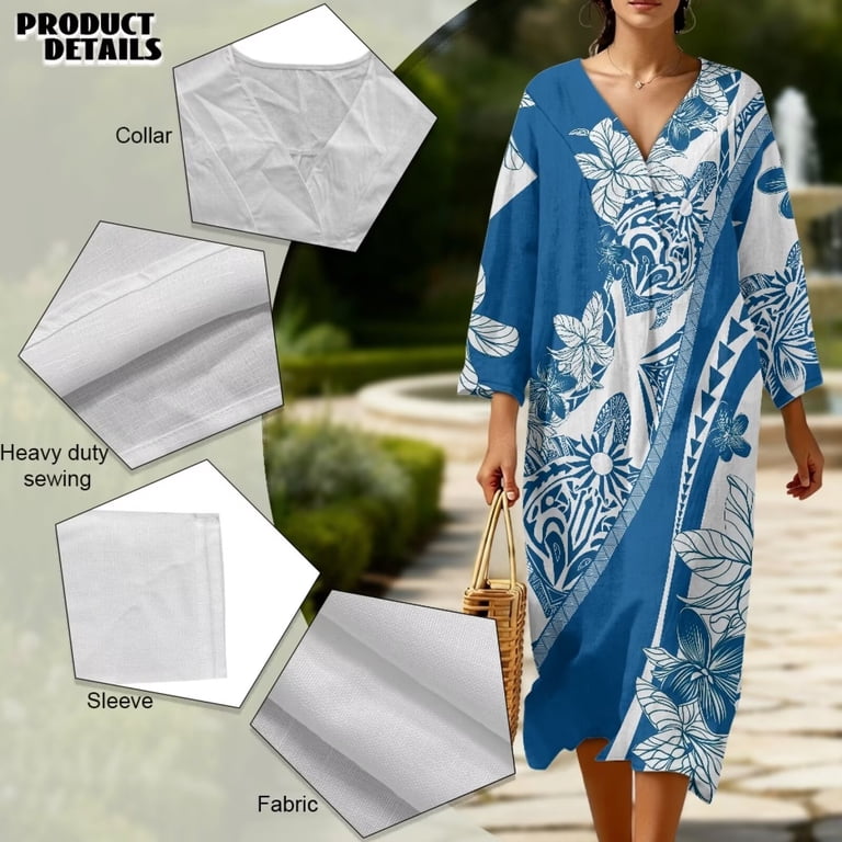 knee length dresses for ladies Floral Linen Blend Broadcloth main image 1