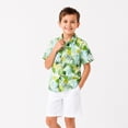 thumbnail image 4 of LittleSpring Summer Hawaiian Shirt for Little Boys Short Sleeve Button Down Shirts Casual Green Leaves 5T, 4 of 6