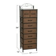 thumbnail image 2 of Household Essentials Victoria Dresser Tower Storage Organizer with 8 Brown Drawers Black Metal Frame and Mid Century Walnut Wood Grain Top, 2 of 7