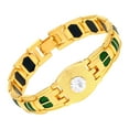 thumbnail image 3 of Pulsera magnética Xihbxyly para hombre Titanio color oro y carbono, 3 of 7