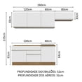 thumbnail image 3 of Cocina Integral MADESA Glamy 260cm Marrón/Blanco, 3 of 5