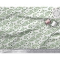 thumbnail image 2 of Soimoi Green Cotton Duck Fabric Paisleys Paisley Fabric Prints By Yard 42 Inch Wide, 2 of 3