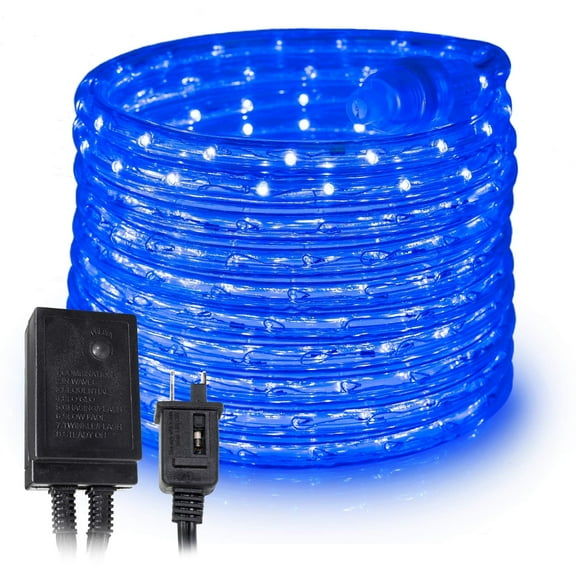 West Ivory 1656LEDs, 150ft Blue LED Rope Light w/ 8 Mode 1/2" Thick, Controller Connectable Outdoor Permanent Waterproof Accent Exterior Lighting, ETL Certified, Holiday Christmas Backyard Decor