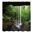 thumbnail image 3 of Ambesonne Waterfall Shower Curtain, Northern Alabama, 69"Wx84"L, Green Brown, 3 of 5