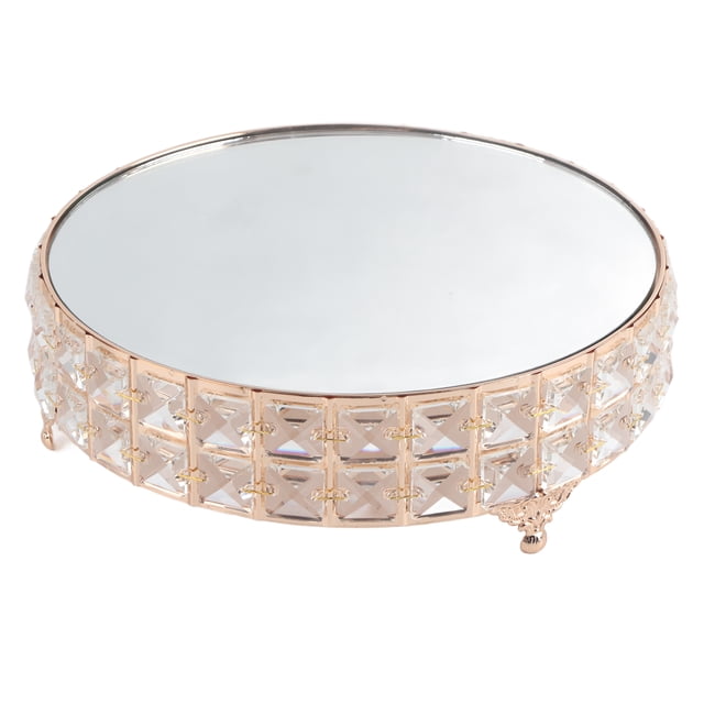 Bandeja de cristal, soporte de pastel de espejo de cristal, bandeja de postre de boda, estante de pastel de cristal, durabilidad mejorada