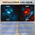 thumbnail image 3 of 1 Pcs 2D Flat License Plate Covers & Frames, Furry Eyes with For Decorative Front, Waterproof For Decoration Aluminum License Plate Covers & Frames Cover For Men Women, 12" X 6", 3 of 7