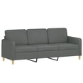 thumbnail image 2 of vidaXL 3-Seater Sofa with Throw Pillows Dark Grey 180 cm Fabric, 2 of 5