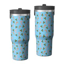 Christmas 30oz Handheld Travel Tumbler with Handle – Double Wall Stainless Steel Insulated Cup, Flip Straw Lid, Leak-Proof & BPA-Free for Hot and Cold Drinks – Durable Coffee & Juice Mug Black