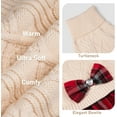 thumbnail image 3 of KYEESE Dog Sweater, Beige Turtleneck Sweater Dress with Bowtie, Dog Sweater for Small Dogs, XS, 3 of 7