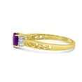 thumbnail image 4 of 10k Yellow Gold Oval Amethyst And Diamond Ring, 4 of 6