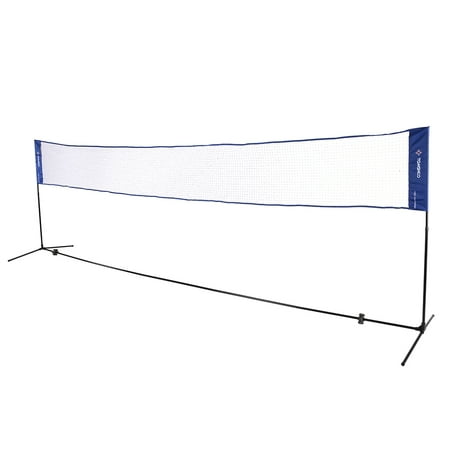 TOMSHOO Portable Quickstart Tennis Badminton Net System Indoor Outdoor Sports Volleyball Training Square Mesh Net with Net Stand and Carry (Best Indoor Volleyball Net Systems)