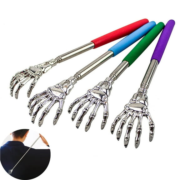 Meidiya Stainless Steel Back Scratcher Portable Stick Scraping Back Convenient Claw Shaped Telescopic Scratching Back Massager Kit Body Massage Tool