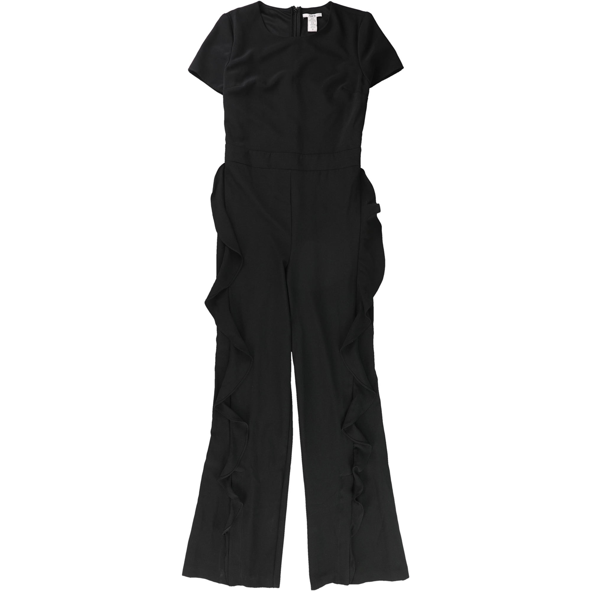 bar III Womens Ruffle Pant Jumpsuit, Black, 14
