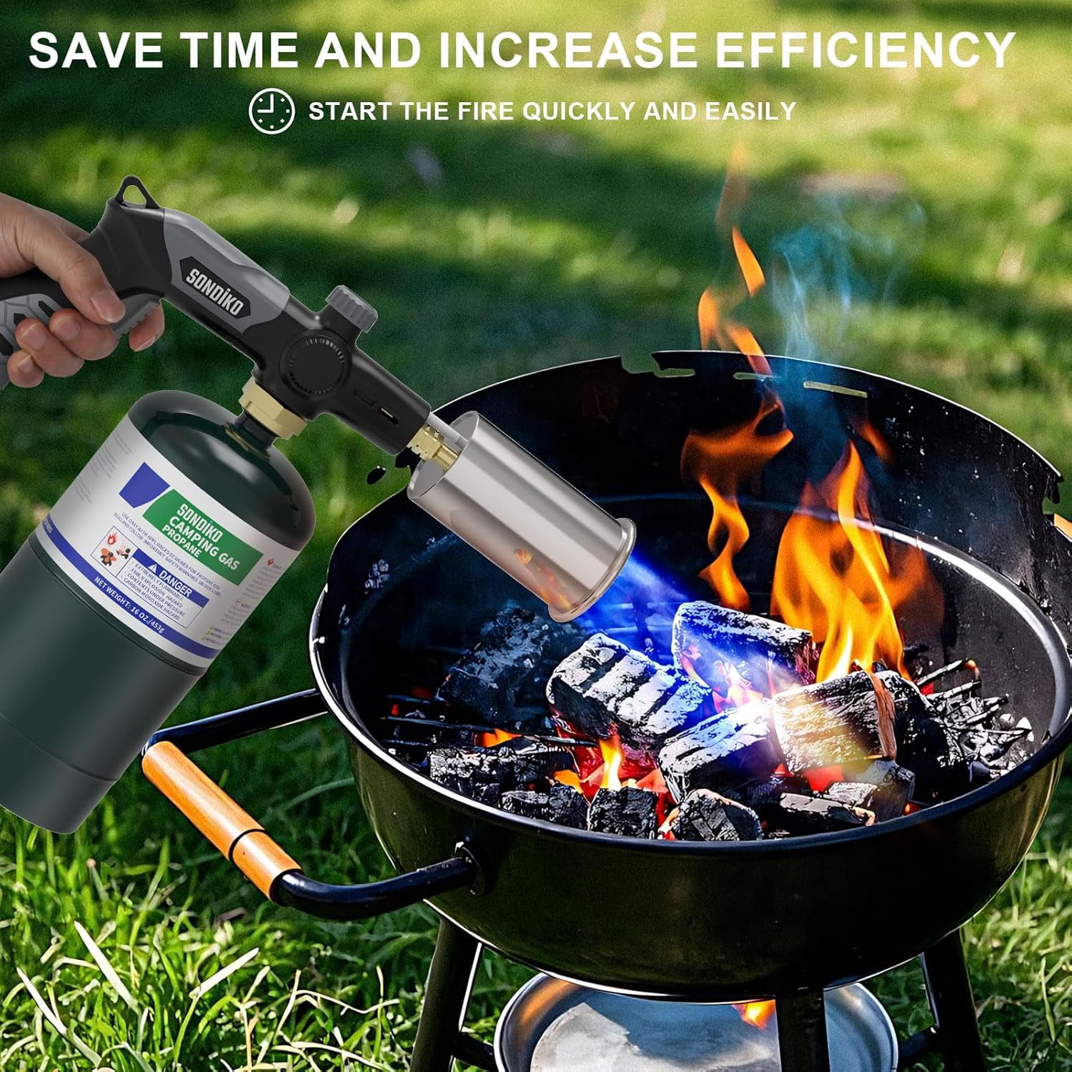 Sondiko Powerful Grill & Cooking Torch L8010, Propane Torch Head
