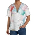 thumbnail image 3 of Balery Cute Elephant Men's Casual Button Down Shirt Short Sleeve Textured Summer Cuban Beach Shirts-X-Large, 3 of 7