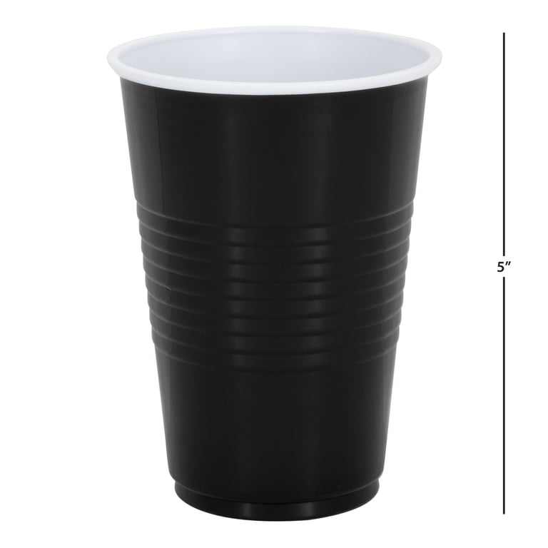 Way To Celebrate Plastic Disposable Party Cups 16 oz Midnight Black 18  Pieces - Walmart.com