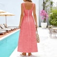 thumbnail image 3 of Women's Gingham Plaid Square Neck Maxi Dress, Sleeveless Wide Strap Smocked Waist Summer Beach Vacation Sundress, Casual Flowy Long Dress for Women S-2XL, 3 of 5
