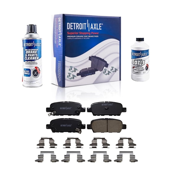 Detroit Axle - Rear Brake Pads for Nissan Altima 350Z Juke Maxima Murano Pathfinder Quest Sentra INFINITI FX35 FX45 G35 G37 M56 M35 QX60, Ceramic Brake Pads w/Hardware Replacement