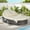 Beige, variant on Harper & Bright Designs Outdoor Round Rattan Sunbed with Adjustable Backrests, Wicker Patio Daybed with Cushions, Patio Loveseat Lounge Chair with Foldable Cup Trays for Backyard, Light Gray