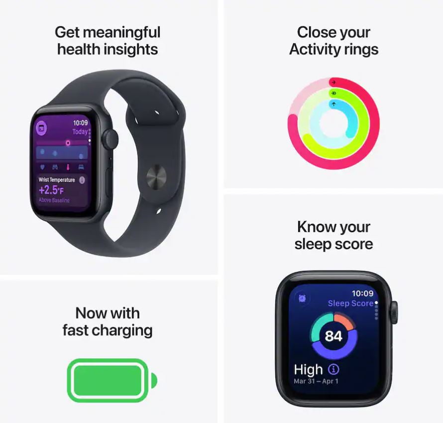 Apple Watch SE 3 - GPS + Cellular - 44MM Starlight Aluminum Case with Starlight Sport Band - S/M