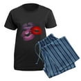 thumbnail image 5 of CafePress - Three Big Lips Women's Dark Pajamas - Women's Short Sleeve Print T-Shirt and Pants Dark Cotton Pajama Set, 5 of 7