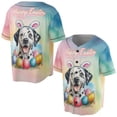 thumbnail image 3 of Happy Easter Dalmatian with Bunny Ear Headband and Flowers All Over Print 3D Baseball Shirt Dog Lover Softball Sport - 13001, 3 of 6