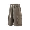 thumbnail image 4 of Pantalones cortos informales para hombre: corte holgado, pierna recta, largo medio, para casa, playa y actividades al aire libre en verano, múltiples bolsillos, poliéster., 4 of 5