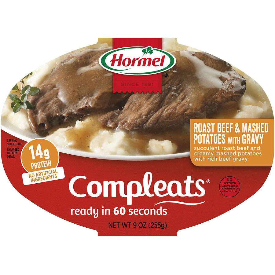 Hormel Compleats Roast Beef and Mashed Potatoes with Gravy, 10 Ounce