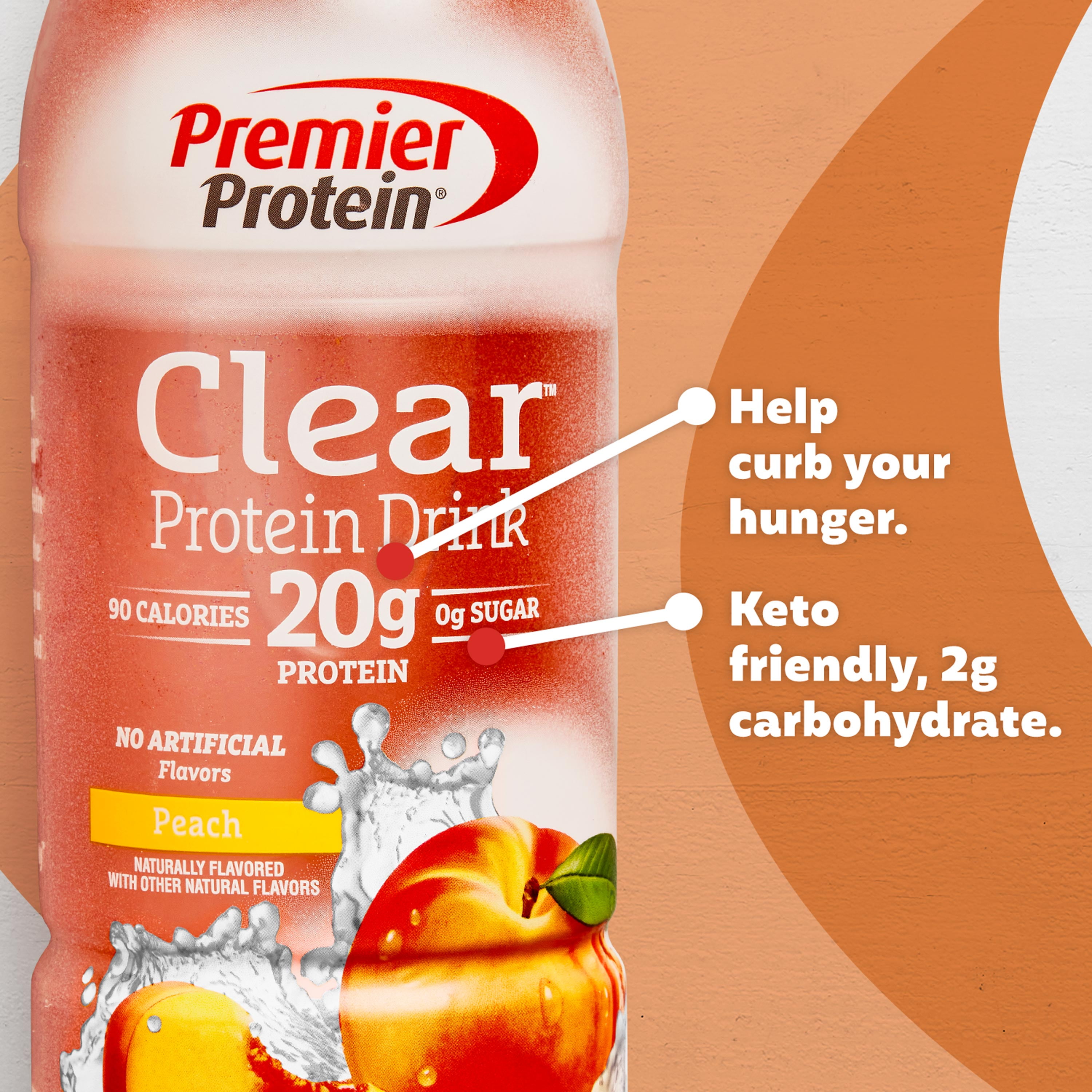 Premier Protein Clear Protein Drink Tropical Punch 16.9 fl oz Bottle  12Count