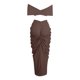 thumbnail image 5 of Conjunto sexy de corpiño sin mangas y falda larga elástica: poliéster, diseño plisado ajustado, conjunto para fiesta nocturna, tallas S-XXXL, 5 of 6