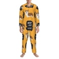 thumbnail image 3 of Naloa Corgi Men’s Pajamas Set - Long Sleeve Button Down Sleep Shirt and Pajama Bottoms Sleepwear Set-Medium, 3 of 7