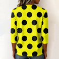 thumbnail image 6 of JULMCOMO Shirts for Women Polka Dot 3/4 Sleeve Crew Neck Casual Loose Fit T Shirts Retro Dot Trendy Comfy Tunic Tops Yellow S, 6 of 6
