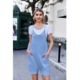 thumbnail image 2 of Ekouaer Womens Summer Casual Sleeveless Rompers Loose Spaghetti Strap Shorts Overalls Outfits With Pockets Black M Light blue XL, 2 of 5