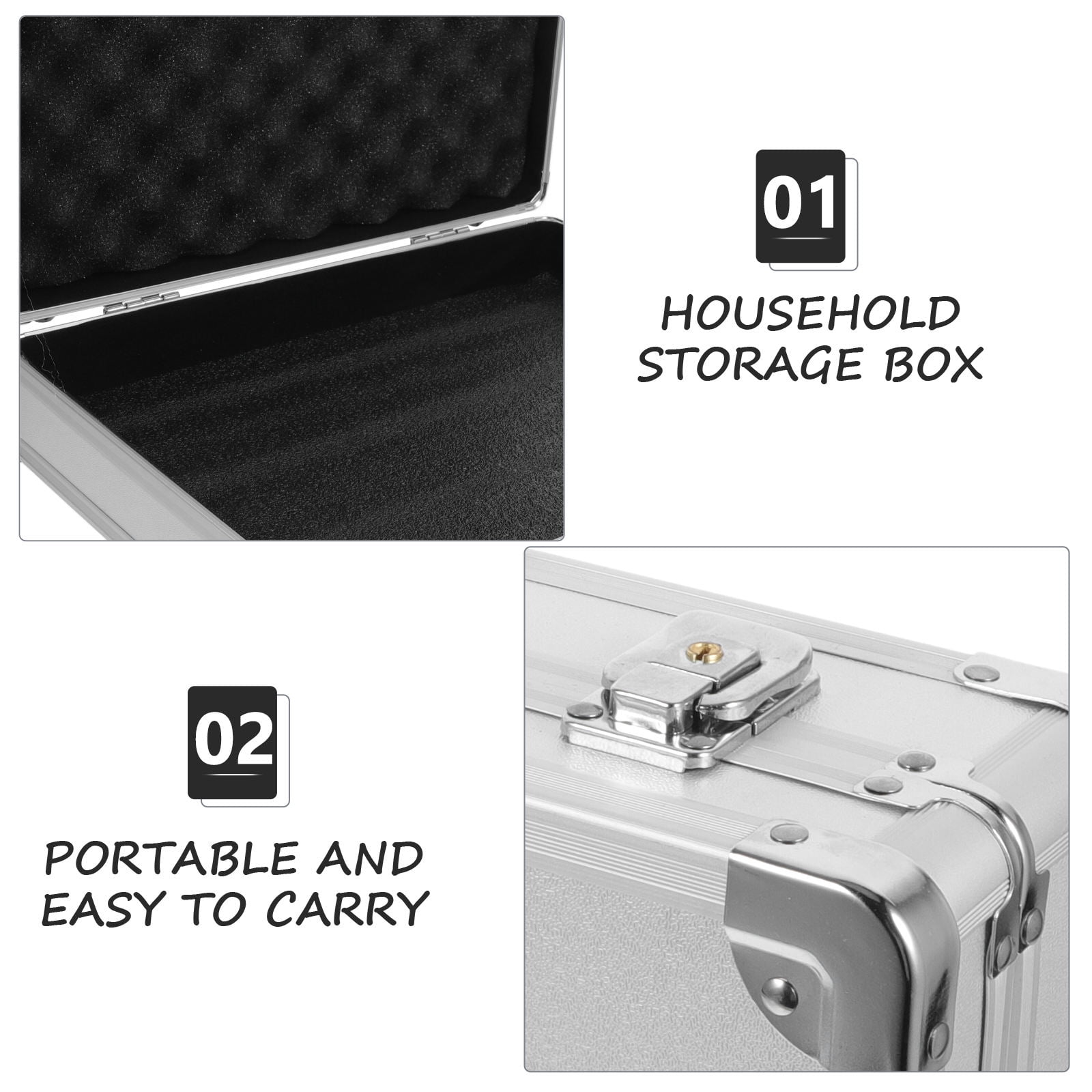 FRCOLOR Document Box Aluminum Alloy Case Brief Case Metal Briefcase Aluminum Alloy Briefcase Hard Briefcase Tool Case Metal Case Carrying Case