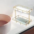 thumbnail image 1 of justharion Storage Rack Multi-layer Storage Box Perfume Jewellery Container Basket L Double Layer White, 1 of 8