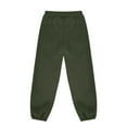 thumbnail image 4 of WMTBSRSW Big Girls Pocketed Jogger Sweatpants Fleece High Waisted Sweatpants Comfy Lounge Trousers Army Green 7 Years, 4 of 5