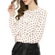 thumbnail image 2 of Blusa de manga larga con cuello de volantes INSPIRE CHIC para mujeres, Día de San Valentín, 2XL, blanca con puntos rojos, 2 of 7
